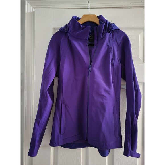 Athleta Glacier Softshell Purple jacket size Medium Hooded Activewear Athleisure - Picture 2 of 6
